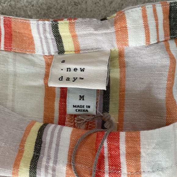 Striped Linen Top orange cream - Picture 5 of 8